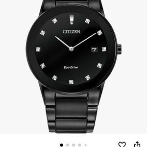 Citizen Black Eco-Drive Men's Watch with Crystal Markers